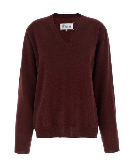 Maison Margiela Purple Four Stitches Crewneck Sweater