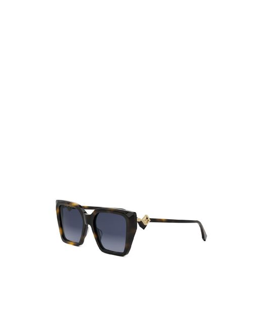 Fendi Blue Eyewear Square Frame Sunglasses