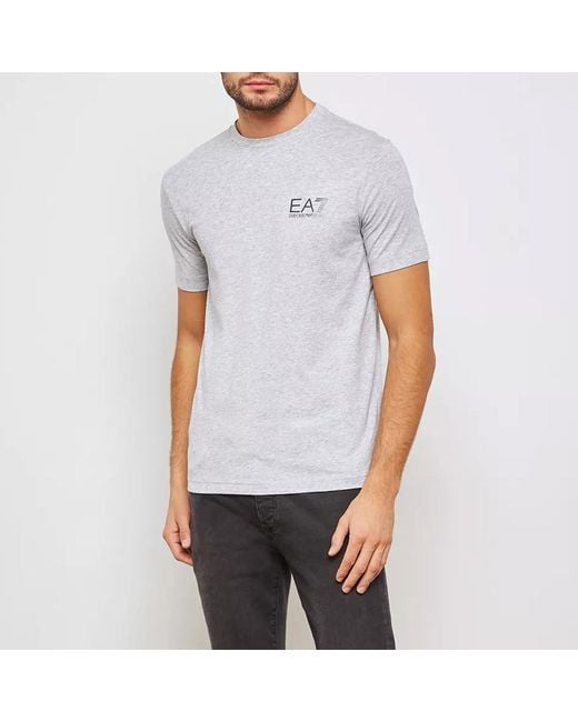EA7 Gray Logo Short-Sleeved T-Shirt for men
