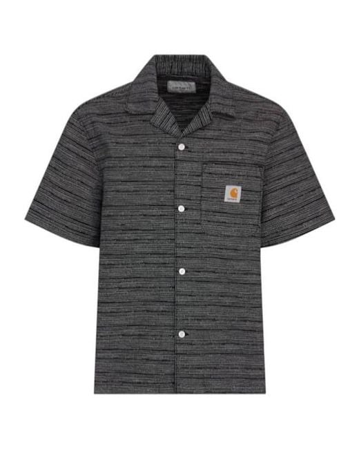 Carhartt Black Gellar Short Sleeve Jacquard Shirt for men