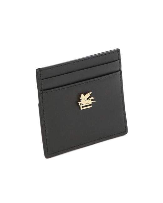 Etro Black Logo Plaque Cardholder