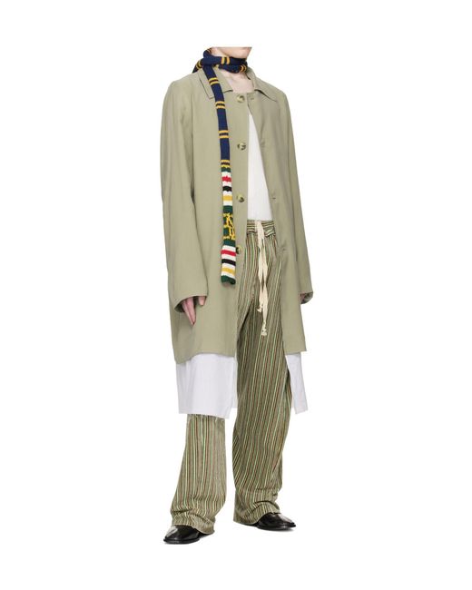 Edward Cuming Green Exploded Lining Trench Coat for men