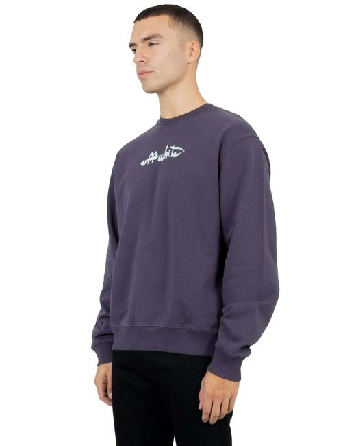 Off-White c/o Virgil Abloh Blue Painted Arrows-Print Sweatshirt for men