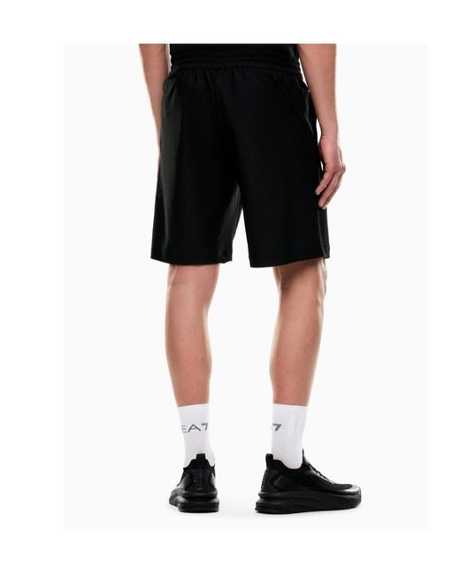 EA7 Black Logo Shorts for men