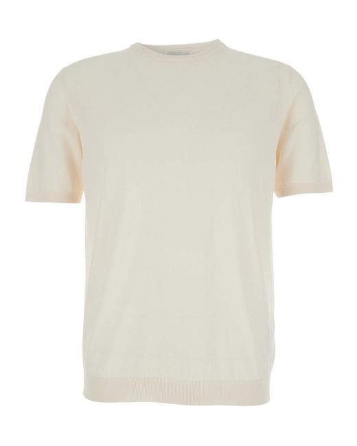 Roberto Collina White Mya Fine Knit Polo Shirt for men
