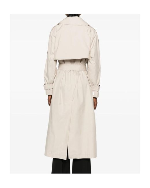 Max Mara Natural Collared Long-Sleeved Trench Coat