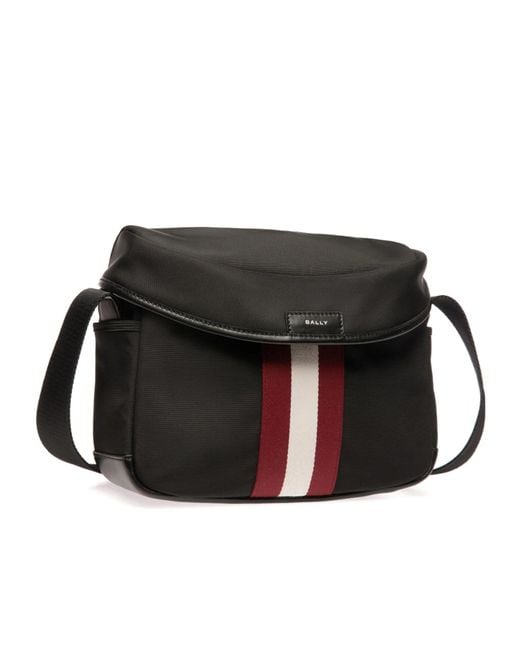 Bally Black Code Logo Patch Crossbody Bag for men