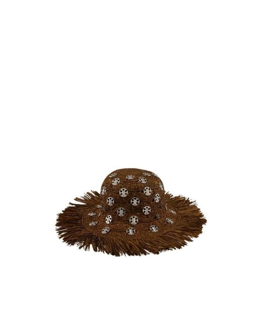 Rabanne Brown Rabanne 1969 Discs Fringed Sun Hat