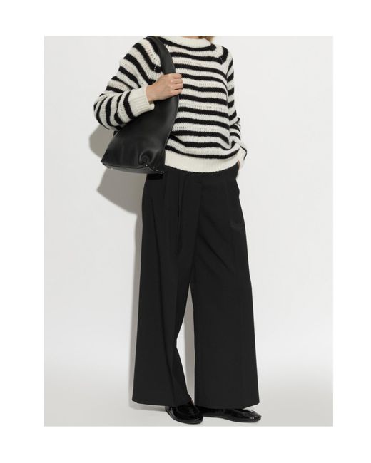 Lisa Yang Black Reni Striped Knitted Sweater