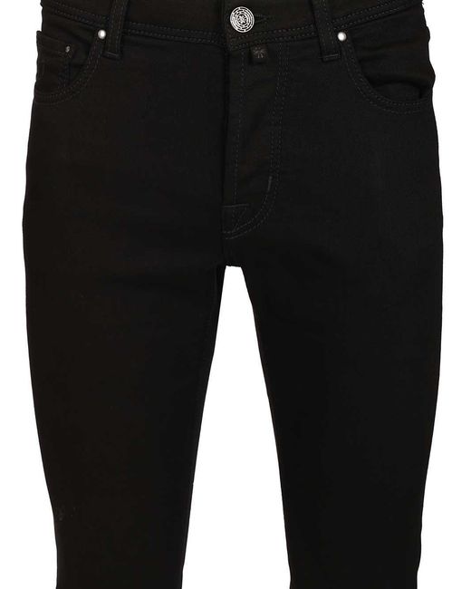 Jacob Cohen Black Logo Patch Slim Fit Jeans for men
