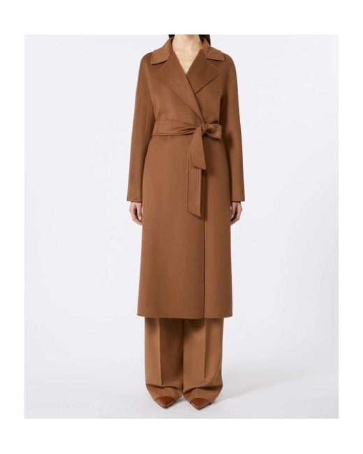 Max Mara Brown Collared Long-Sleeved Coat