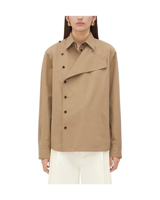 Bottega Veneta Natural Regular Fit Twill Shirt