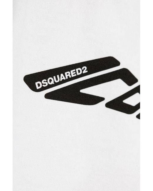 DSquared² White Icon Printed Cropped Tank Top