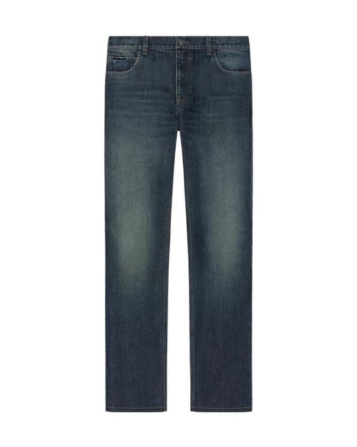Courreges Blue Straight-Leg Jeans for men