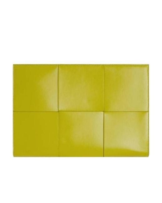 Bottega Veneta Yellow Arco Maxi-Intrecciato Leather Clutch Bag for men