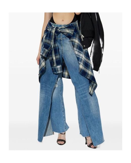 DSquared² Blue X Bettter Sash Detailed Frayed Jeans