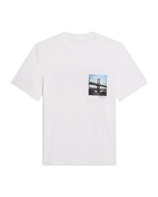 Helmut Lang White New York Bridge Postcard T-Shirt for men