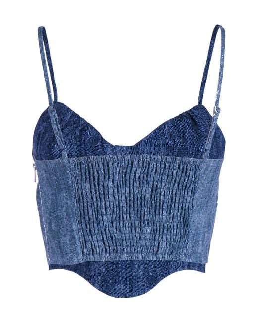 Ermanno Scervino Blue Spaghetti-Strap Top