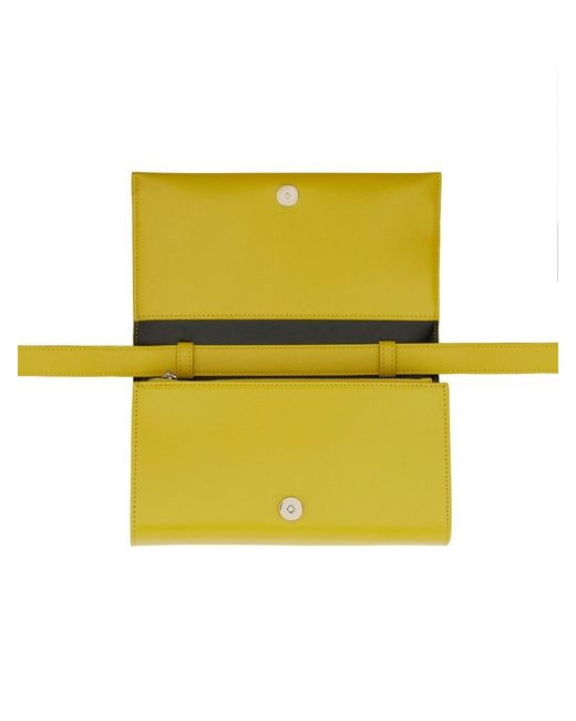 Jil Sander Yellow All-Day Logo Stamp Shoudler Bag