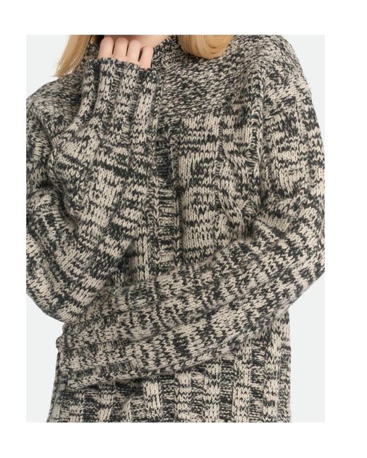 Malo Gray Mélange Cable-Knit Knitted Sweater