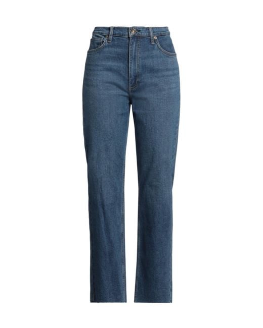 Rag & Bone Blue High-Waisted Straight-Leg Jeans
