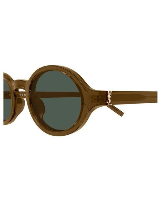 Saint Laurent Green Eyewear Oval Frame Sunglasses for men