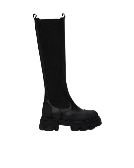 Ganni Black Cleated Boots