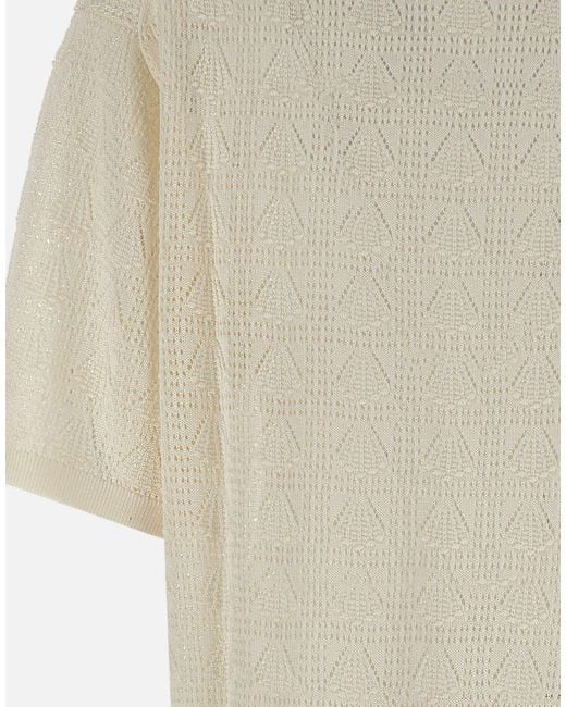 Loulou de Saison White Armas Textured Knitted Dress