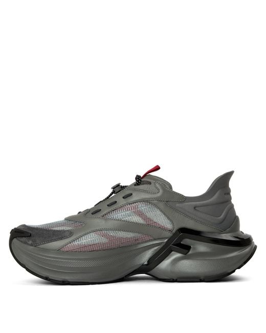 Fendi Gray Thick-Soled Sports Shoes for men