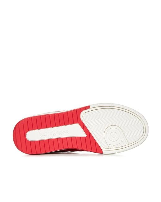 Palm Angels Red University High-Top Leather Sneakers for men
