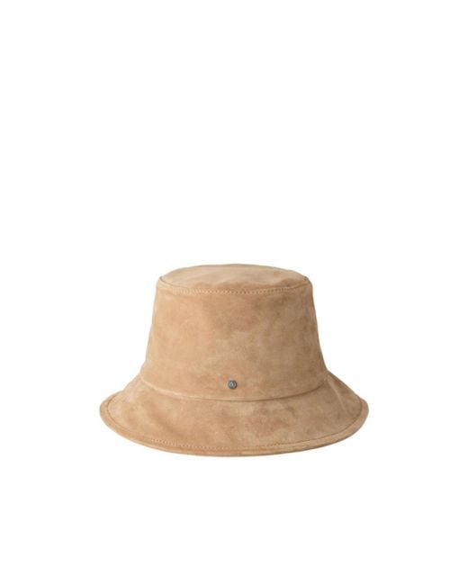 Maison Michel Natural Logo Plaque Bucket Hat