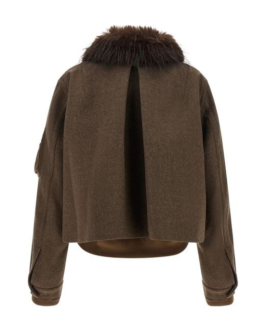 Sacai Brown Melton Blouson