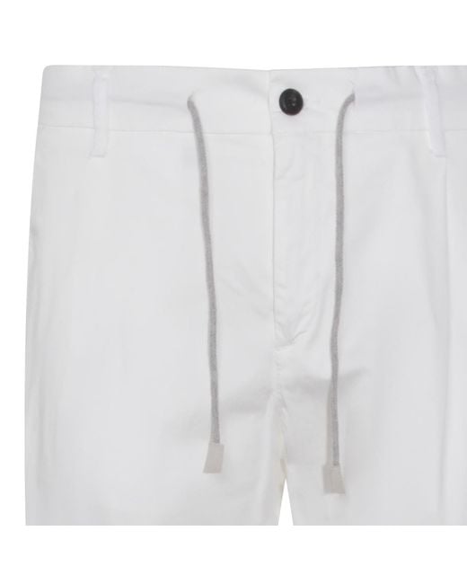 Eleventy Gray Straight-Leg Drawstring Trousers for men