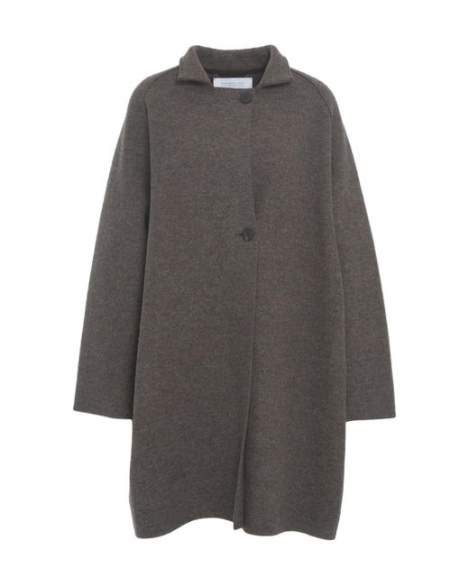 Harris Wharf London Gray Stand-Collar Coat
