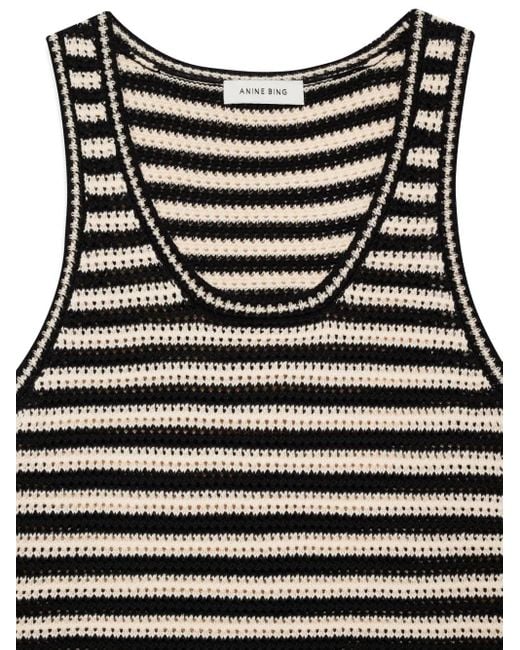 Anine Bing Black Arie Dress And Ivory Stripe