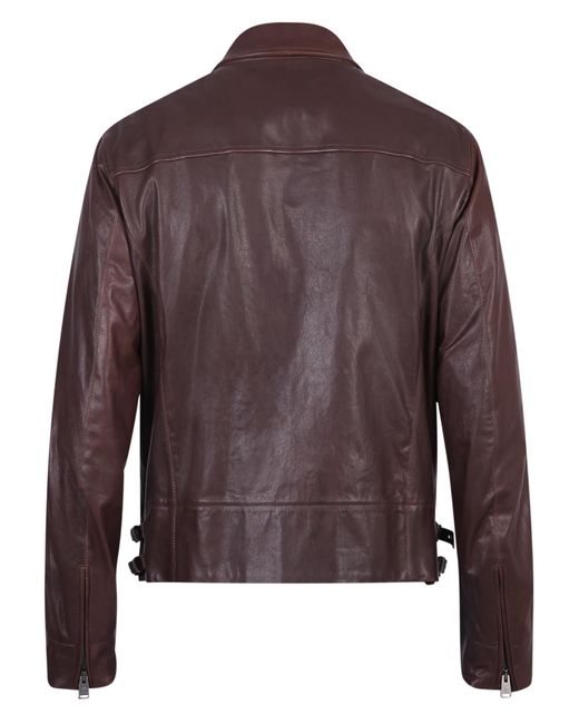 Lardini Brown Zip-Up Jacket for men