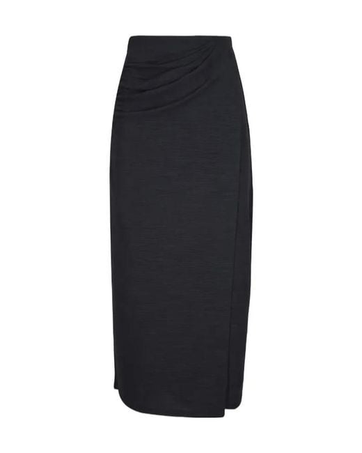 Vince Black Draped Midi Skirt