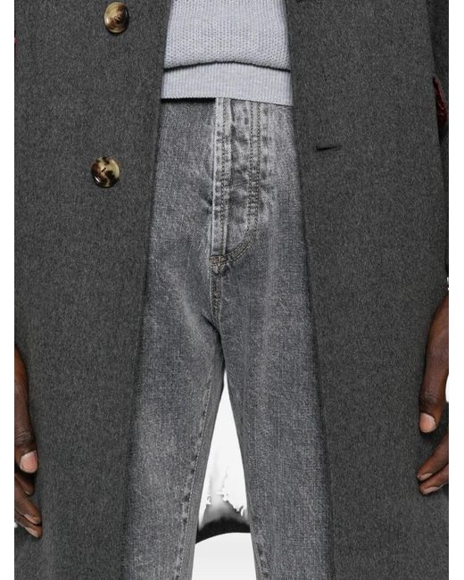 Brunello Cucinelli Gray Knee-Patch Denim Jeans for men