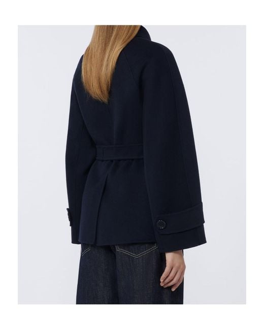 Max Mara Blue 'S Louise Double Breasted Short Belted Jacket