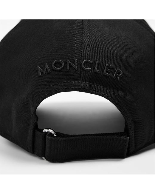 Moncler Black Logo Patch Hat for men