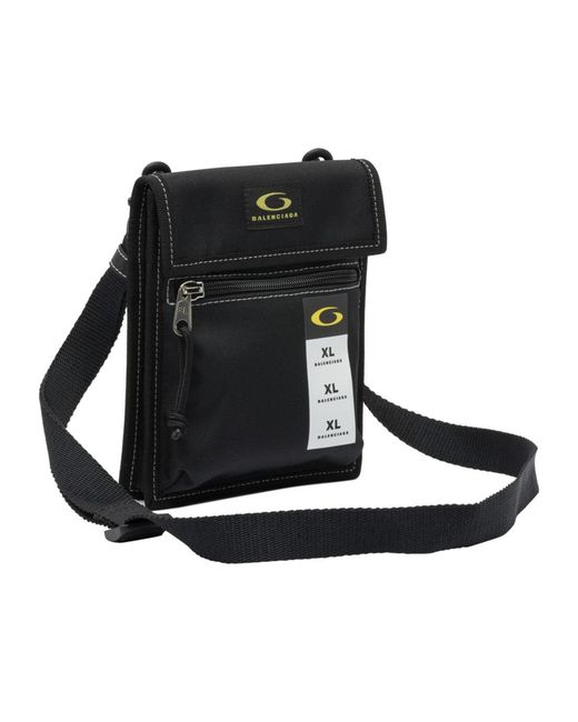 Balenciaga Black Logo Patch Crossbody Bag for men