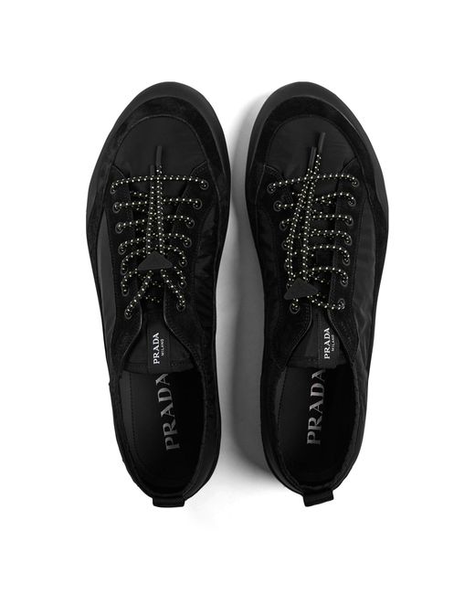Prada Black Fashionable Low-Top Sports Shoes for men