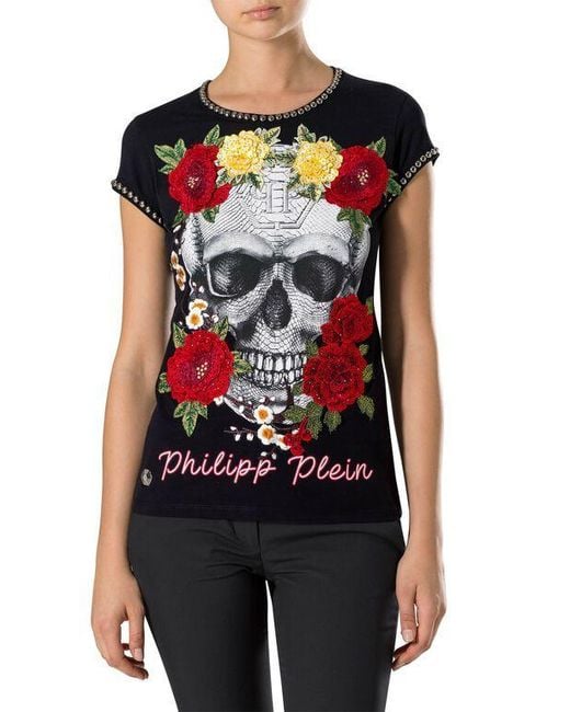 Philipp Plein Black Logo Details T-Shirt