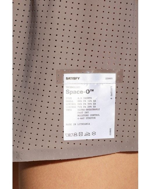 Satisfy Brown Space O Perforated Performance Shorts