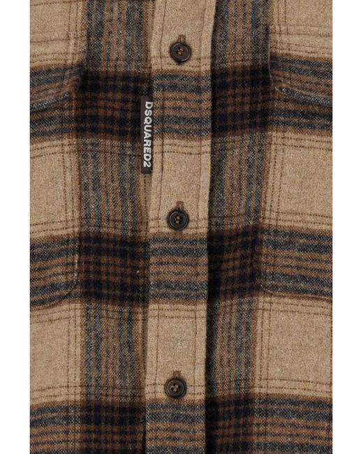 DSquared² Brown Camicia A Scacchi for men