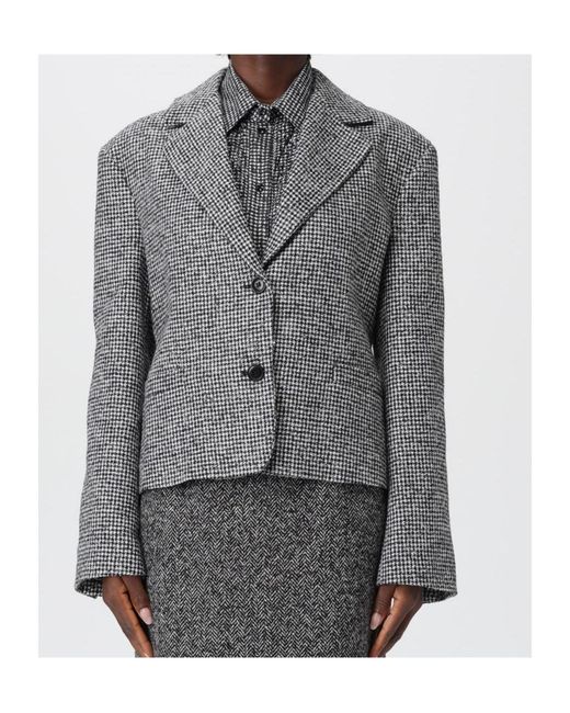 Ermanno Scervino Gray Single-Breasted Suit Jacket