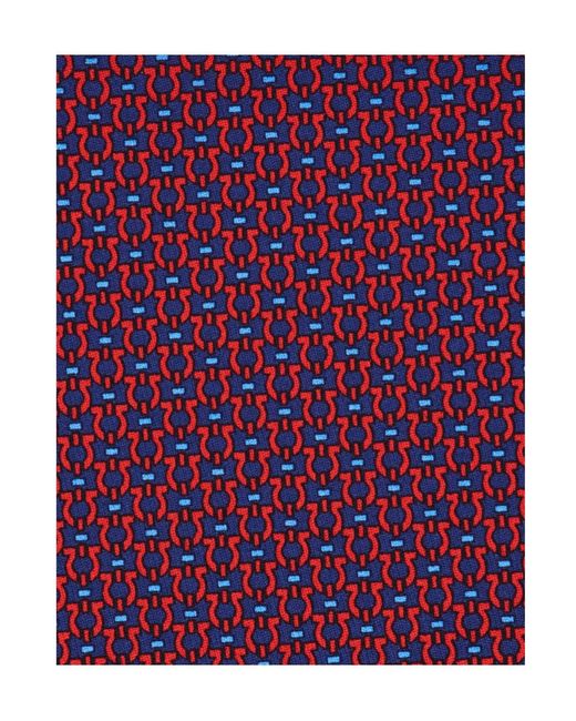 Ferragamo Purple Gancini Print Silk Tie for men