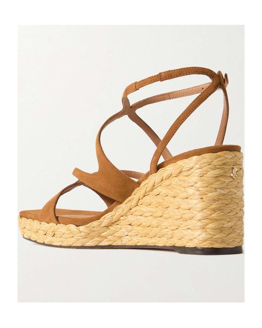 Jimmy Choo Metallic Ayla 85Mm Wedge Sandals