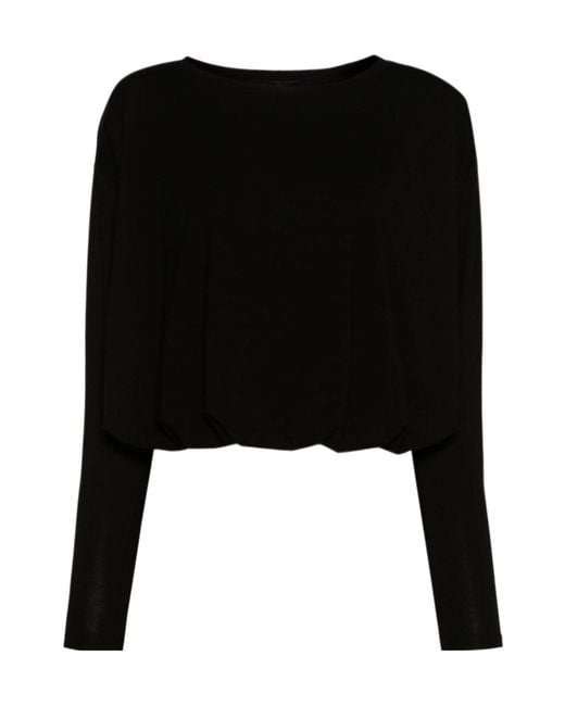 Pinko Black Draped Jersey T-Shirt