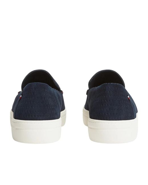 Tommy Hilfiger Blue Lightweight Suede Loafers for men